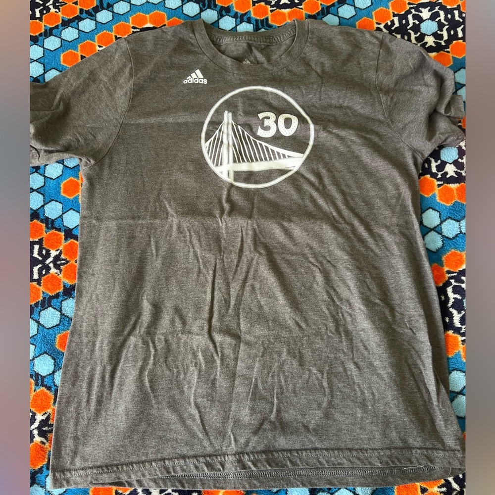 NBA Boys Golden State Warriors Curry Gray Cotton Short Sleeve Tee
